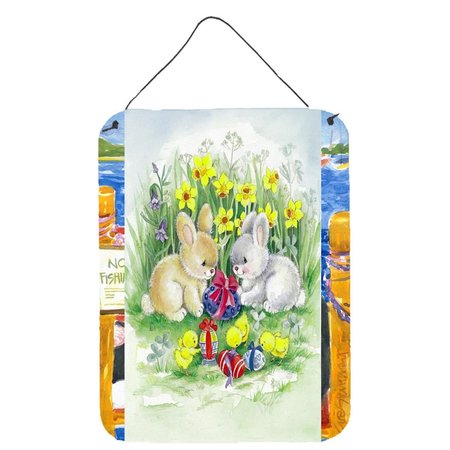 CAROLINES TREASURES Easter Bunnies with Eggs Wall or Door Hanging Prints APH0684DS1216